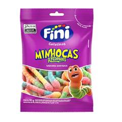 BALA DE GELATINA FINI MINHOCAS AZEDINHAS PACOTE C/ 80G
