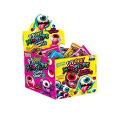 BALA DE GELATINA DIPLOKO MONSTERS OLHOS FAMINTOS RECHEADO DISPLAY C/ 24X12G