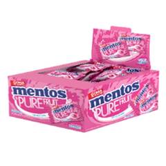GOMA DE MASCAR MENTOS PURE FRUIT TUTTI FRUTTI MONO DISPLAY C/ 60X2G