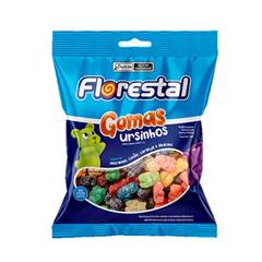 BALA DE GOMA URSINHOS MORANGO/LIMÃO/LARANJA E ABACAXI FLORESTAL PACOTE C/ 60G