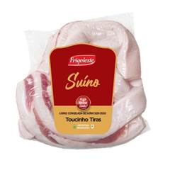 TOUCINHO LOMBAR EM TIRAS FRIGOLESTE CAIXA C/ APROX. 12KG
