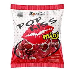 PIRULITO POP KISS MINI CEREJA FLORESTAL PACOTE 200G