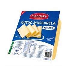 QUEIJO MUSSARELA FATIADO MANDAKA PACOTE 400G