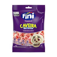BALA DE GELATINA FINI CAVEIRA RECHEADA PACOTE C/ 80G